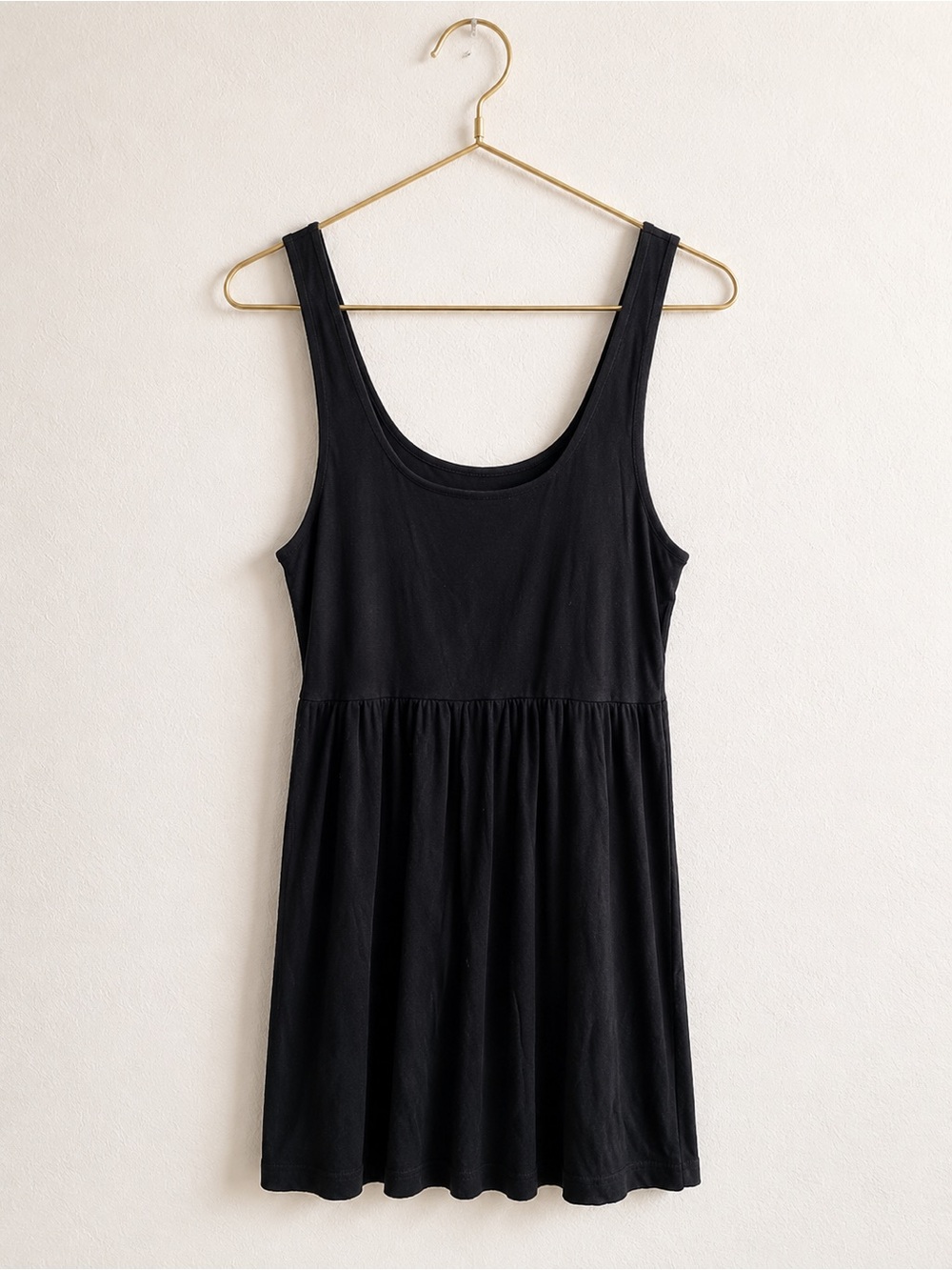 A New Day Black Babydoll Tank Dress • Sleeveless Scoop Neck • Size Large